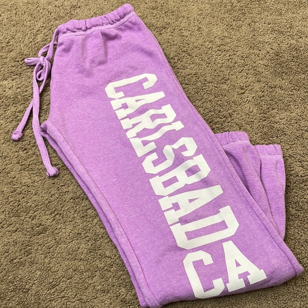 Exist Lavender Track Joggers with White Lettering